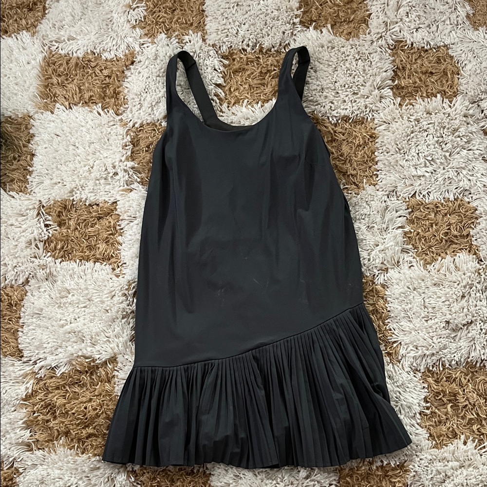 SPANX Dark Green Ruffle Hem Dress